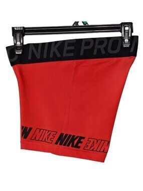 Nike Pro Womens M Compression Shorts Orange Dri-Fit Spandex Workout Run Sporty